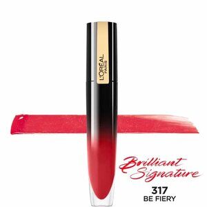 Brand New L'Oreal Brilliant Signature Shiny Lip Stain Lipstick Be Firey #317